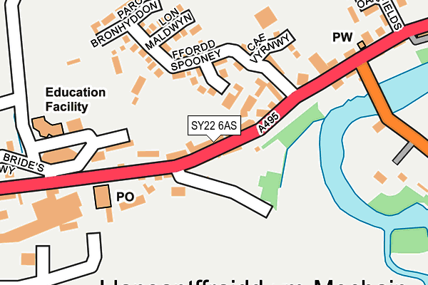 SY22 6AS map - OS OpenMap – Local (Ordnance Survey)