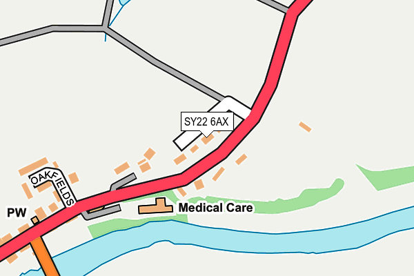 SY22 6AX map - OS OpenMap – Local (Ordnance Survey)
