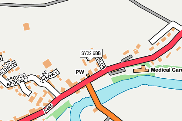 SY22 6BB map - OS OpenMap – Local (Ordnance Survey)