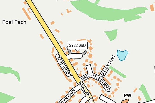 SY22 6BD map - OS OpenMap – Local (Ordnance Survey)