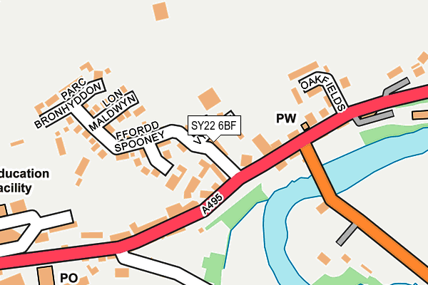 SY22 6BF map - OS OpenMap – Local (Ordnance Survey)