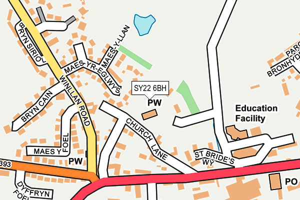 SY22 6BH map - OS OpenMap – Local (Ordnance Survey)