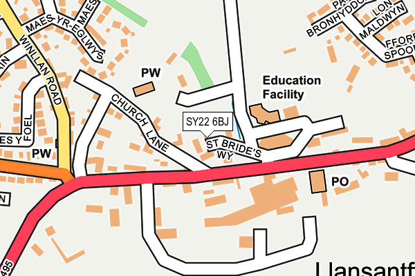 SY22 6BJ map - OS OpenMap – Local (Ordnance Survey)