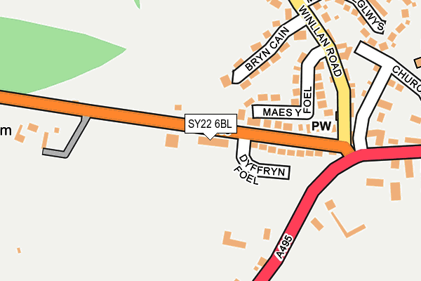 SY22 6BL map - OS OpenMap – Local (Ordnance Survey)