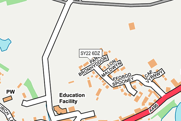 SY22 6DZ map - OS OpenMap – Local (Ordnance Survey)