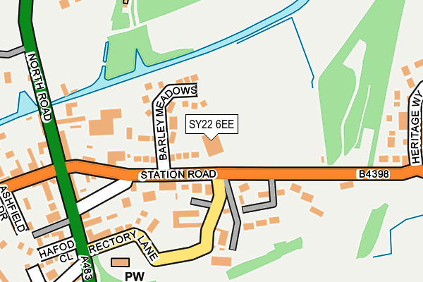 SY22 6EE map - OS OpenMap – Local (Ordnance Survey)