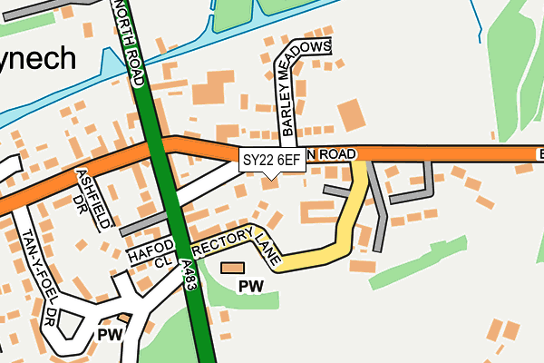 SY22 6EF map - OS OpenMap – Local (Ordnance Survey)