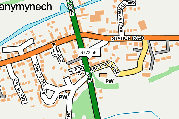 SY22 6EJ map - OS OpenMap – Local (Ordnance Survey)