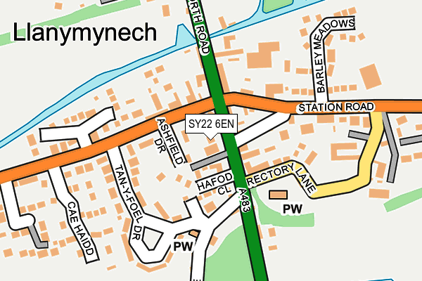 SY22 6EN map - OS OpenMap – Local (Ordnance Survey)