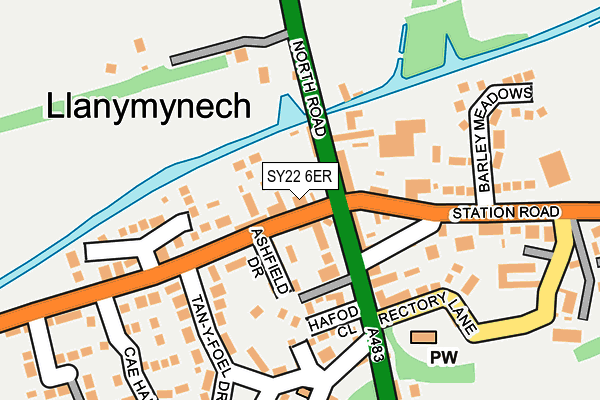 SY22 6ER map - OS OpenMap – Local (Ordnance Survey)