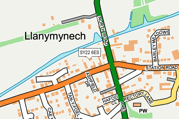 SY22 6ES map - OS OpenMap – Local (Ordnance Survey)