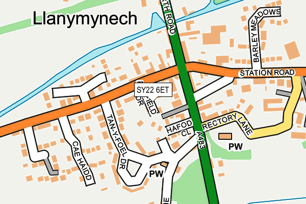 SY22 6ET map - OS OpenMap – Local (Ordnance Survey)