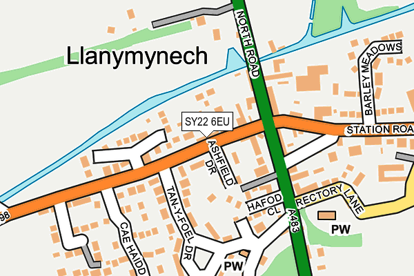 SY22 6EU map - OS OpenMap – Local (Ordnance Survey)