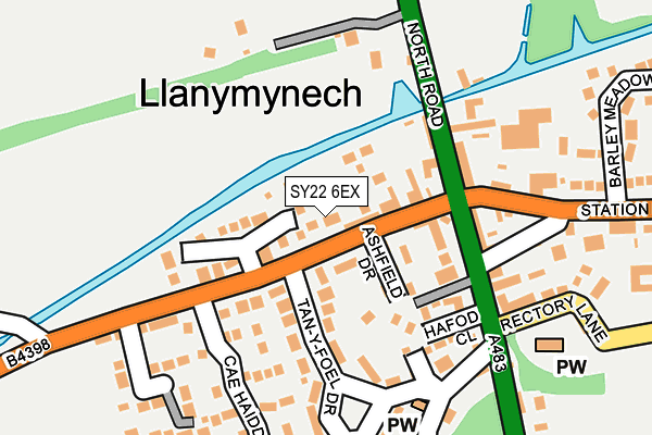 SY22 6EX map - OS OpenMap – Local (Ordnance Survey)