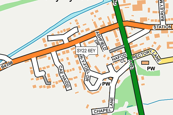 SY22 6EY map - OS OpenMap – Local (Ordnance Survey)