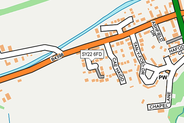 SY22 6FD map - OS OpenMap – Local (Ordnance Survey)