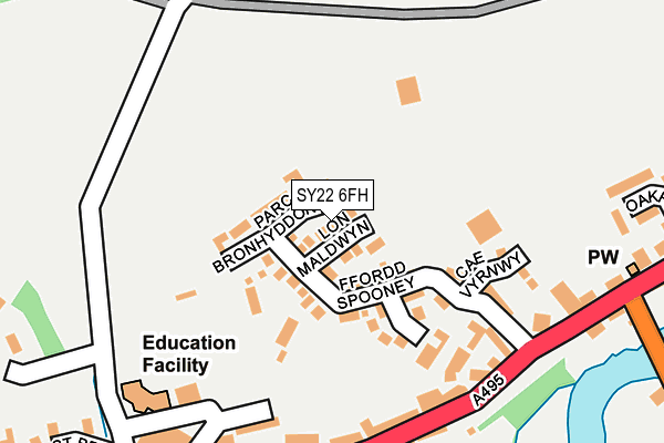 SY22 6FH map - OS OpenMap – Local (Ordnance Survey)