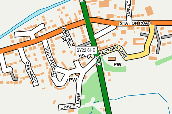 SY22 6HE map - OS OpenMap – Local (Ordnance Survey)