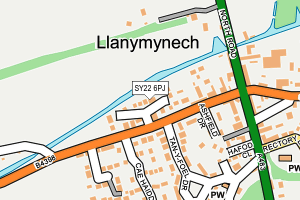 SY22 6PJ map - OS OpenMap – Local (Ordnance Survey)