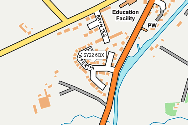 SY22 6QX map - OS OpenMap – Local (Ordnance Survey)