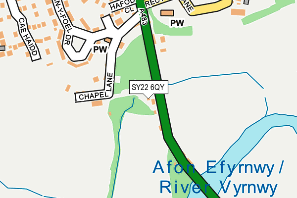 SY22 6QY map - OS OpenMap – Local (Ordnance Survey)