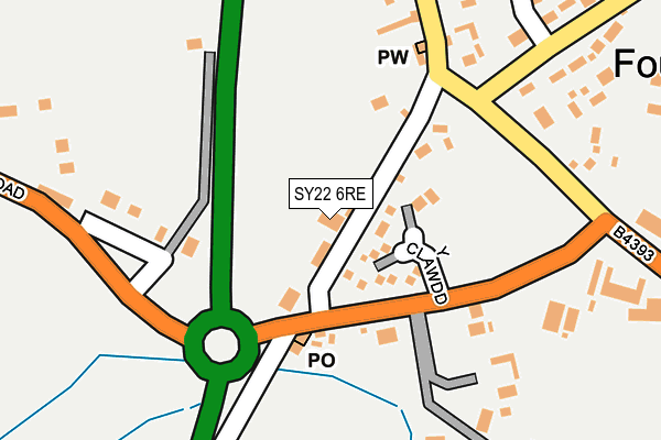 SY22 6RE map - OS OpenMap – Local (Ordnance Survey)