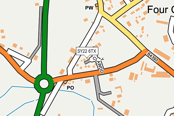 SY22 6TX map - OS OpenMap – Local (Ordnance Survey)
