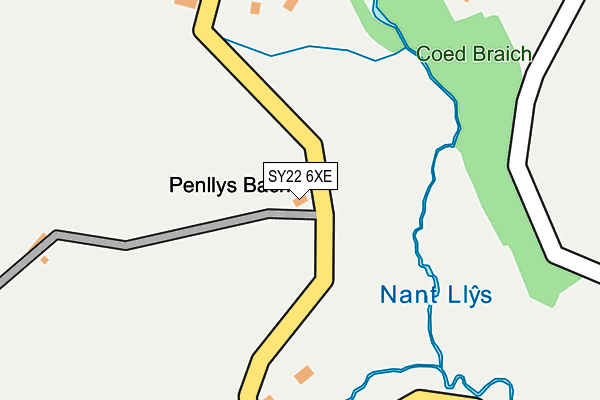 SY22 6XE map - OS OpenMap – Local (Ordnance Survey)