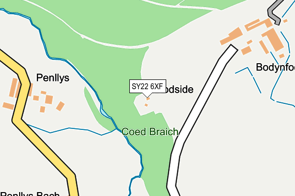 SY22 6XF map - OS OpenMap – Local (Ordnance Survey)