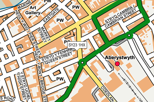 Map of MO'S BARBERS( ABERYSTWYTH) LTD at local scale