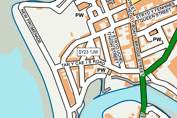 SY23 1JW map - OS OpenMap – Local (Ordnance Survey)