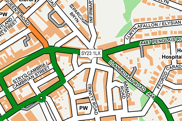 SY23 1LX map - OS OpenMap – Local (Ordnance Survey)
