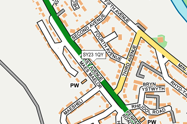 SY23 1QY map - OS OpenMap – Local (Ordnance Survey)