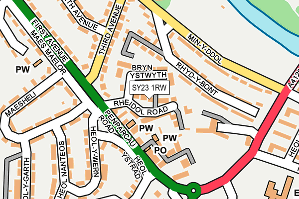 SY23 1RW map - OS OpenMap – Local (Ordnance Survey)