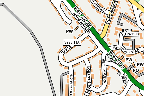 SY23 1TA map - OS OpenMap – Local (Ordnance Survey)