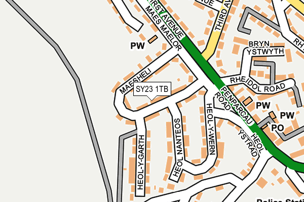SY23 1TB map - OS OpenMap – Local (Ordnance Survey)