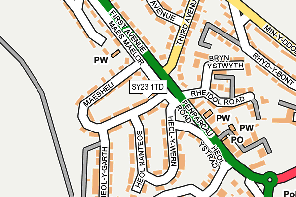 SY23 1TD map - OS OpenMap – Local (Ordnance Survey)