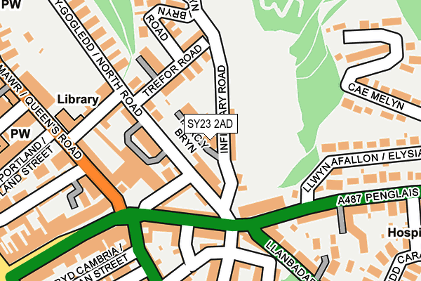 SY23 2AD map - OS OpenMap – Local (Ordnance Survey)
