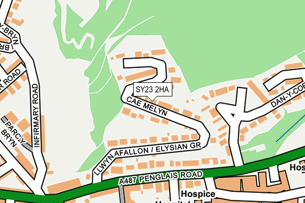 SY23 2HA map - OS OpenMap – Local (Ordnance Survey)