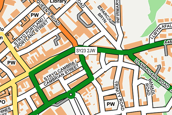 SY23 2JW map - OS OpenMap – Local (Ordnance Survey)