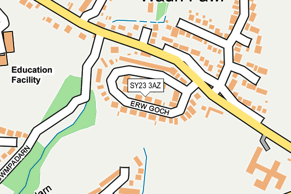 SY23 3AZ map - OS OpenMap – Local (Ordnance Survey)