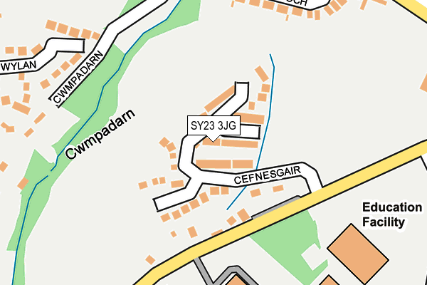 SY23 3JG map - OS OpenMap – Local (Ordnance Survey)