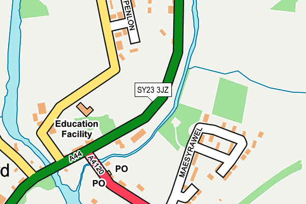 SY23 3JZ map - OS OpenMap – Local (Ordnance Survey)