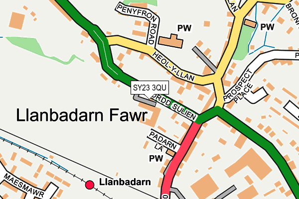 SY23 3QU map - OS OpenMap – Local (Ordnance Survey)