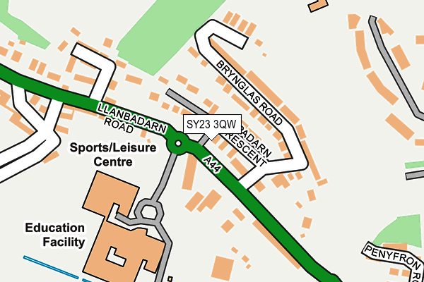 SY23 3QW map - OS OpenMap – Local (Ordnance Survey)