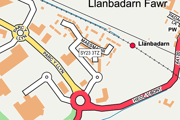 SY23 3TZ map - OS OpenMap – Local (Ordnance Survey)