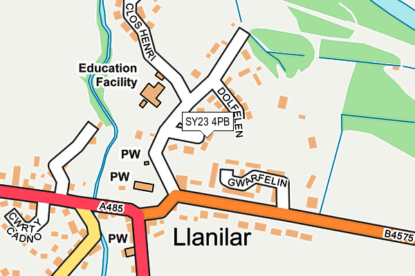 SY23 4PB map - OS OpenMap – Local (Ordnance Survey)