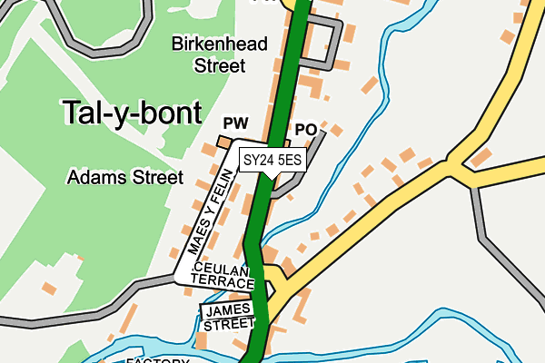 SY24 5ES map - OS OpenMap – Local (Ordnance Survey)