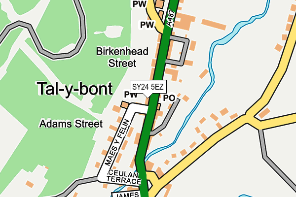 SY24 5EZ map - OS OpenMap – Local (Ordnance Survey)