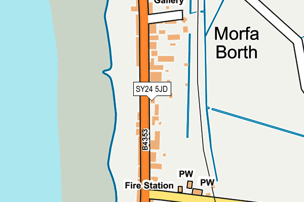 SY24 5JD map - OS OpenMap – Local (Ordnance Survey)